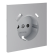 Накладка для розетки с заземлением и защитными шторками, с USB A+C, S70 (серый), Voltum, VLS001016