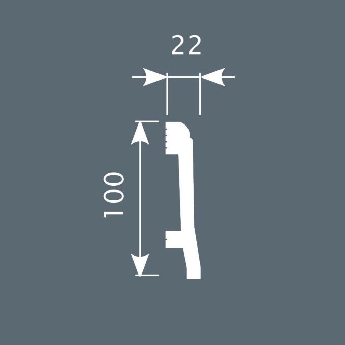 Плинтус Cosca Decor PX022, 100х22x2000 мм, Экополимер Плинтус Cosca Decor PX022, 100х22x2000 мм, Экополимер