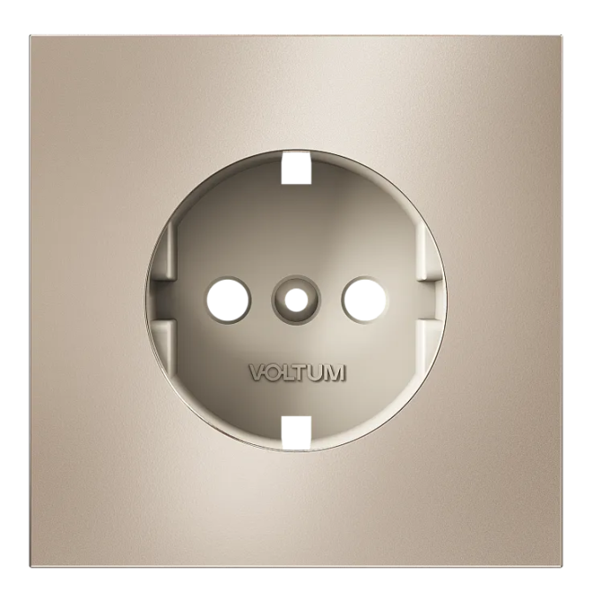 Накладка для розетки с заземлением, S70 Metal (платина), Voltum, VLSM000610