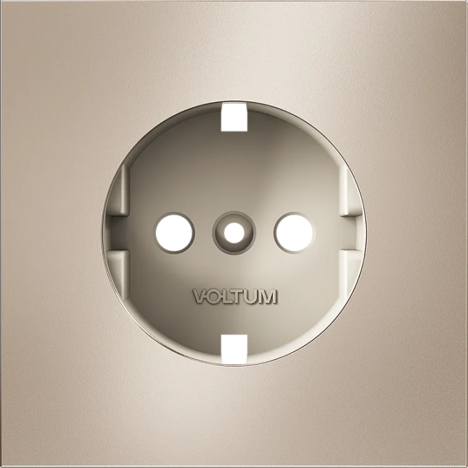 Накладка для розетки с заземлением, S70 Metal (платина), Voltum, VLSM000610