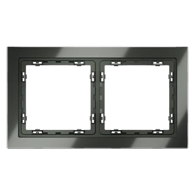Рамка стеклянная VOLTUM S70 на 2 поста, (титан, стекло), Voltum, VLS110206 Рамка стеклянная VOLTUM S70 на 2 поста, (титан, стекло), Voltum, VLS110206