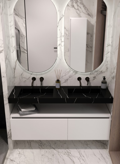 Мебельная раковина Armadi Art Flat 859-140-NM 120 см nero marquina