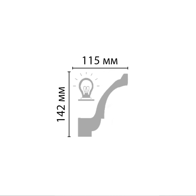 Карниз, плинтус потолочный гладкий Decomaster DT-85606, 115x142x2400 мм Карниз, плинтус потолочный гладкий Decomaster DT-85606, 115x142x2400 мм