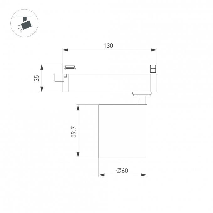 Светильник LGD-DYKE-2TR-R60-8W Day4000 (WH, 50 deg, 230V), Arlight, 052255, изображение 4