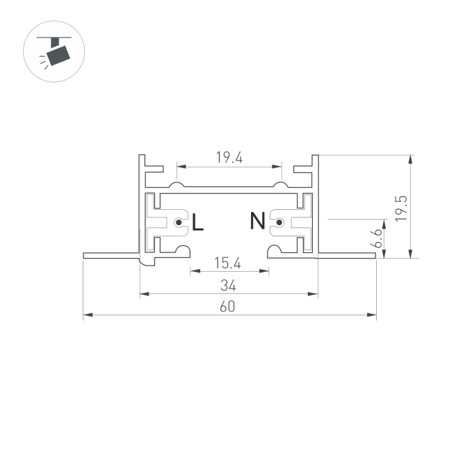 Трек LGD-2TR-TRACK-F-1000-WH-M (C), Arlight, 038670, изображение 2 Трек LGD-2TR-TRACK-F-1000-WH-M (C), Arlight, 038670, изображение 2