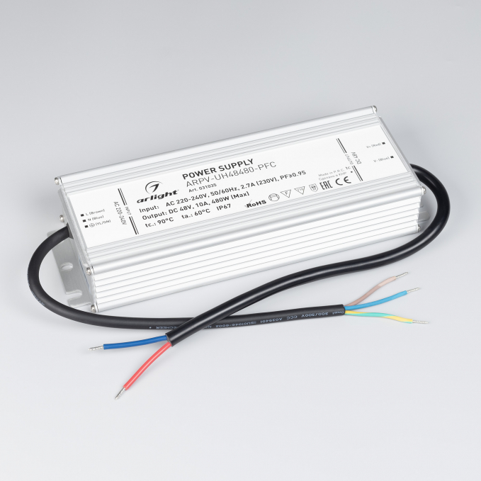Блок питания ARPV-UH48480-PFC (48V, 10A, 480W), Arlight, 031035, изображение 2 Блок питания ARPV-UH48480-PFC (48V, 10A, 480W), Arlight, 031035, изображение 2
