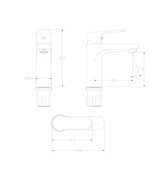 Смеситель для раковины Wonzon & Woghand Lumia WW-815516-CR хром глянцевый