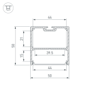 Профиль SL-LINE-5050-LW-2000 ANOD BLACK, Arlight, 038451