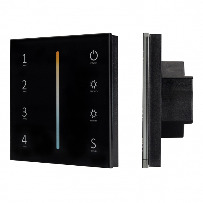 Панель Sens SMART-P43-MIX Black (230V, 4 зоны, 2.4G), Arlight, 028137, изображение 1