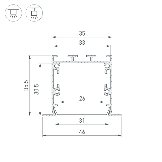 Профиль LINIA49-F-S-2500 ANOD, Arlight, 041871, изображение 3 Профиль LINIA49-F-S-2500 ANOD, Arlight, 041871, изображение 3