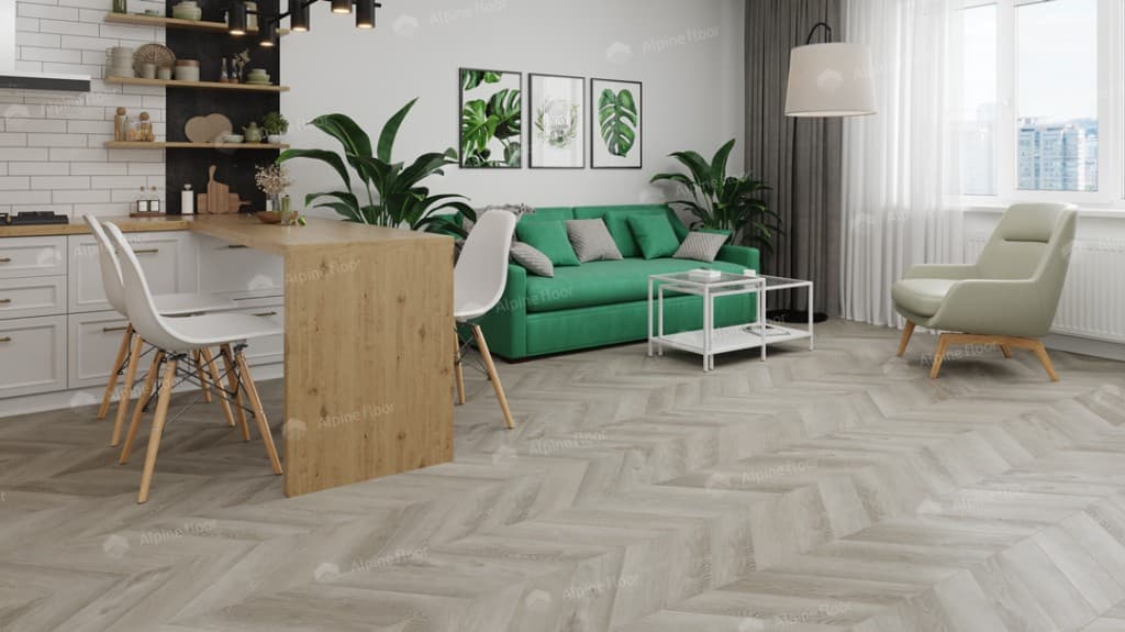 Кварцвиниловая плитка Alpine Floor Chevron Alpine LVT Дуб Фантазия, ECO 20-1 Кварцвиниловая плитка Alpine Floor Chevron Alpine LVT Дуб Фантазия, ECO 20-1