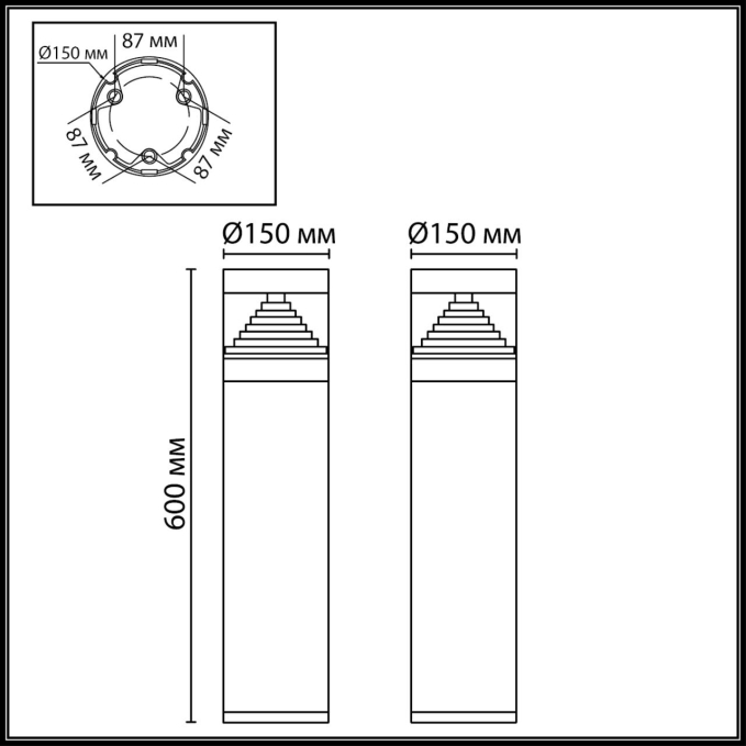 Светильник IP65 LED 20W 672Лм 150° 3000K 85-265V HULK NATURE ODL25 669 ODEON LIGHT 7140/20GL, схема товара Светильник IP65 LED 20W 672Лм 150° 3000K 85-265V HULK NATURE ODL25 669 ODEON LIGHT 7140/20GL, схема товара