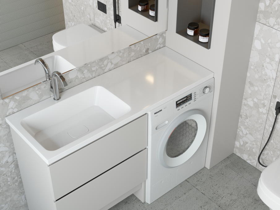 Подвесная раковина Madera Kamilla 4627173210584 130 см R белая глянцевая на стиральную машину Подвесная раковина Madera Kamilla 4627173210584 130 см R белая глянцевая на стиральную машину