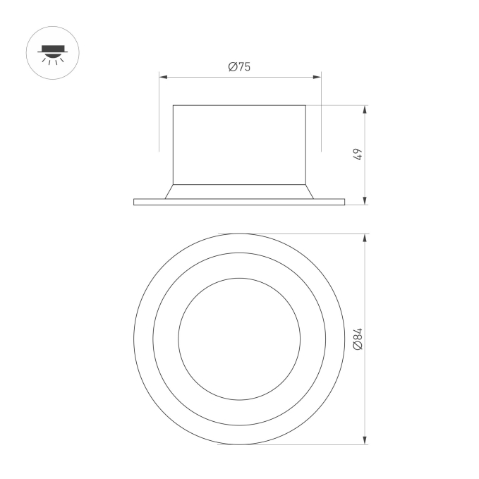 Светильник MS-DROP-BUILT-R84-8W Warm3000 (WH, 85 deg, 230V), Arlight, 041461 Светильник MS-DROP-BUILT-R84-8W Warm3000 (WH, 85 deg, 230V), Arlight, 041461
