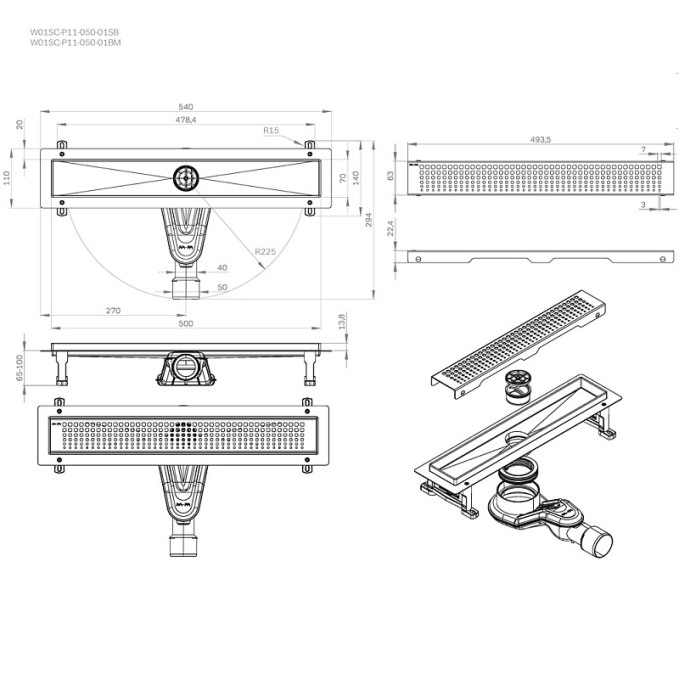 Трап AM.PM MasterFlow W01SC-P11-050-01SB