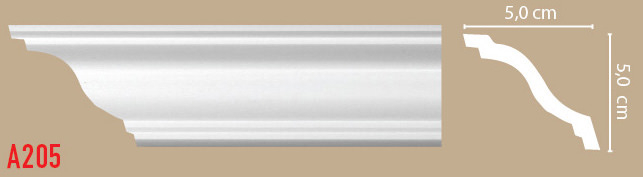 Карниз, плинтус потолочный гладкий Decomaster A205, 50x50x2000 мм Карниз, плинтус потолочный гладкий Decomaster A205, 50x50x2000 мм
