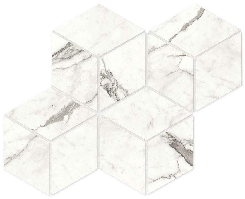 Мозаика Atlas Concorde Marvel Shine Statuario Supremo Mos. Esagono Matt 30x35, A419 Мозаика Atlas Concorde Marvel Shine Statuario Supremo Mos. Esagono Matt 30x35, A419