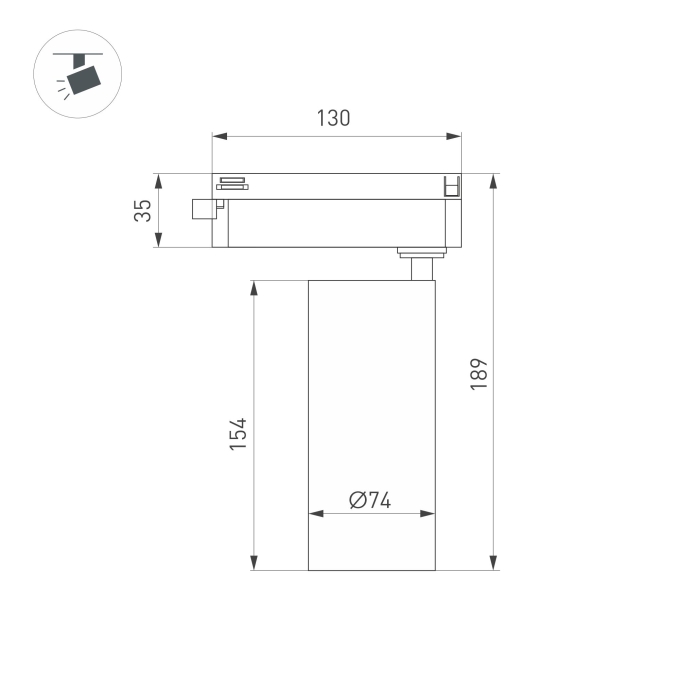 Светильник LGD-GERA-2TR-R74-20W Day4000 (BK, 15 deg, 230V), Arlight, 055003, изображение 4 Светильник LGD-GERA-2TR-R74-20W Day4000 (BK, 15 deg, 230V), Arlight, 055003, изображение 4