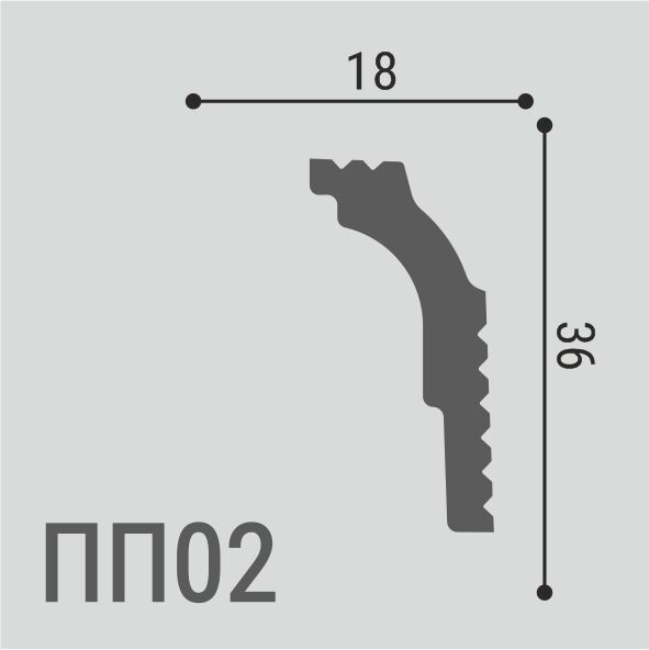 Карниз Де-Багет XPS Polymer ПП 02 36/18 Карниз Де-Багет XPS Polymer ПП 02 36/18