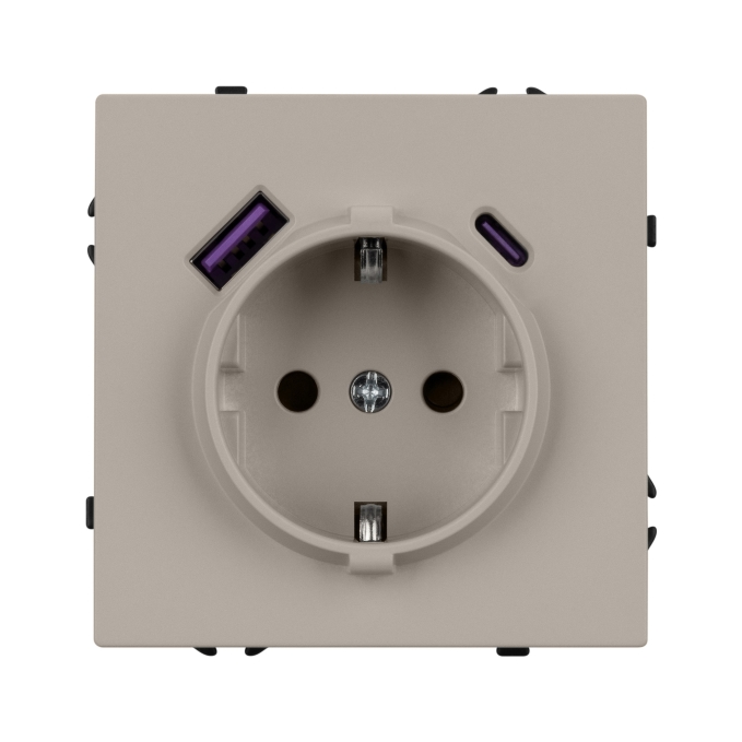 Механизм розетки с USB зарядкой SCT-NOBE-MUAC-SFPL-CA (230V, 16A), Arlight, 059444, изображение 2 Механизм розетки с USB зарядкой SCT-NOBE-MUAC-SFPL-CA (230V, 16A), Arlight, 059444, изображение 2