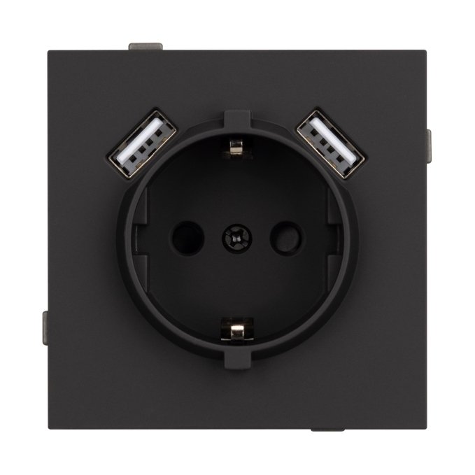 Механизм розетки с USB зарядкой SCT-TENDO-MUAA-SFPL-BK (230V, 16A), Arlight, 054603, изображение 3 Механизм розетки с USB зарядкой SCT-TENDO-MUAA-SFPL-BK (230V, 16A), Arlight, 054603, изображение 3