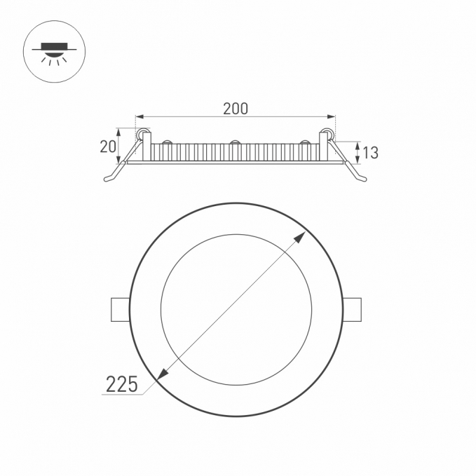 Светильник DL-225M-21W Day White, Arlight, 020118 Светильник DL-225M-21W Day White, Arlight, 020118