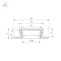 Профиль MIC-FS-2000 ANOD BLACK, Arlight, 040019