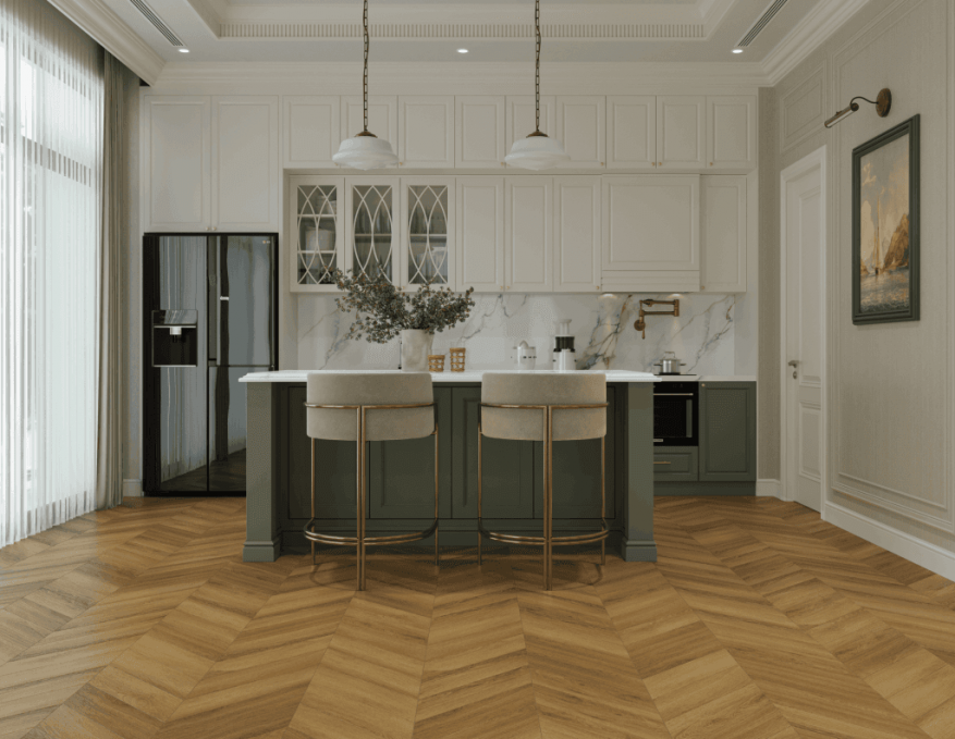 Каменный ламинат SPC Tulesna Art Chevron Fresco, 1011-9 Каменный ламинат SPC Tulesna Art Chevron Fresco, 1011-9