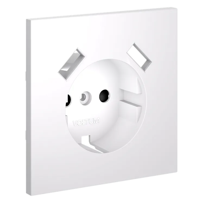 Накладка для розетки с заземлением и защитными шторками, с USB A+A, S70 (белый матовый), Voltum, VLS000902 Накладка для розетки с заземлением и защитными шторками, с USB A+A, S70 (белый матовый), Voltum, VLS000902