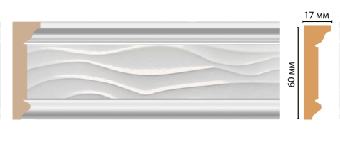Карниз, плинтус потолочный Decomaster D219-114, 60x17x2400 мм