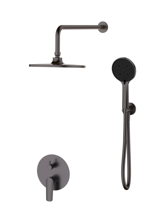 Душевой комплект со смесителем Esko Lagos Gun Metal SET6in1LGGM хром встраиваемый Душевой комплект со смесителем Esko Lagos Gun Metal SET6in1LGGM хром встраиваемый
