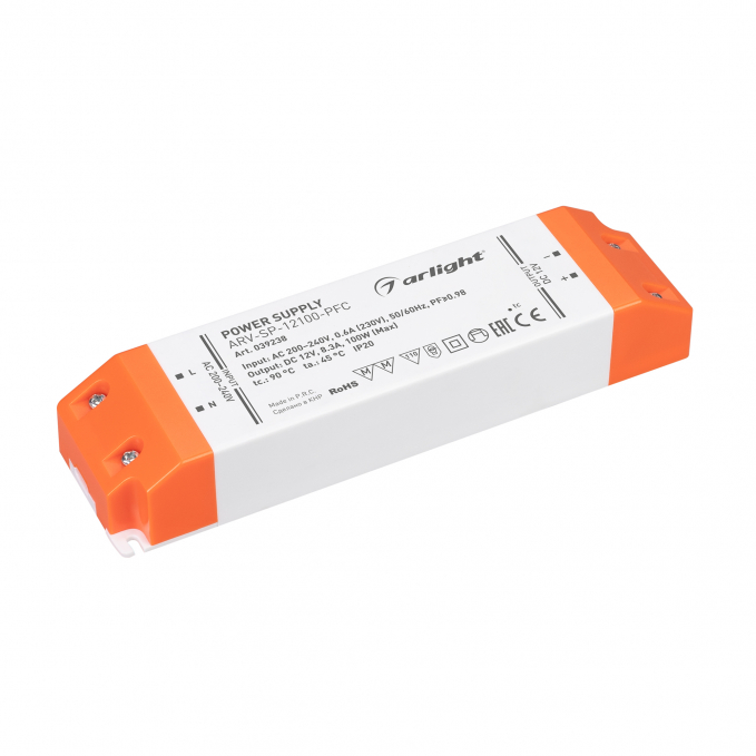 Блок питания ARV-SP-12100-PFC (12V, 8.3A, 100W), Arlight, 039238, изображение 1 Блок питания ARV-SP-12100-PFC (12V, 8.3A, 100W), Arlight, 039238, изображение 1