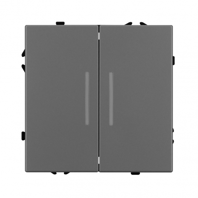 Механизм выключателя двухклавишный непроходной LED SWT-NOBE-MK02-SFPL-L-GR (230V, 10A), Arlight, 054266, изображение 2