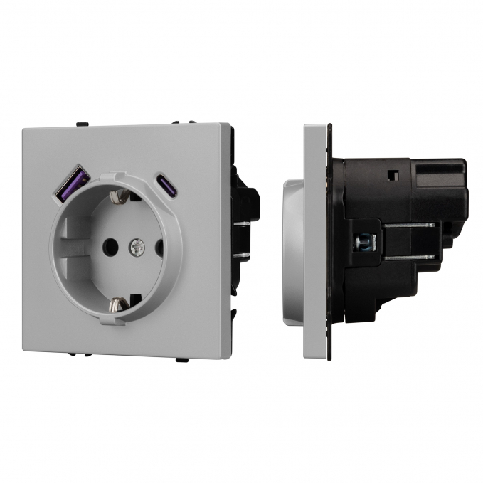 Механизм розетки с USB зарядкой SCT-NOBE-MUAC-SFPL-IS (230V, 16A), Arlight, 059445, изображение 1 Механизм розетки с USB зарядкой SCT-NOBE-MUAC-SFPL-IS (230V, 16A), Arlight, 059445, изображение 1