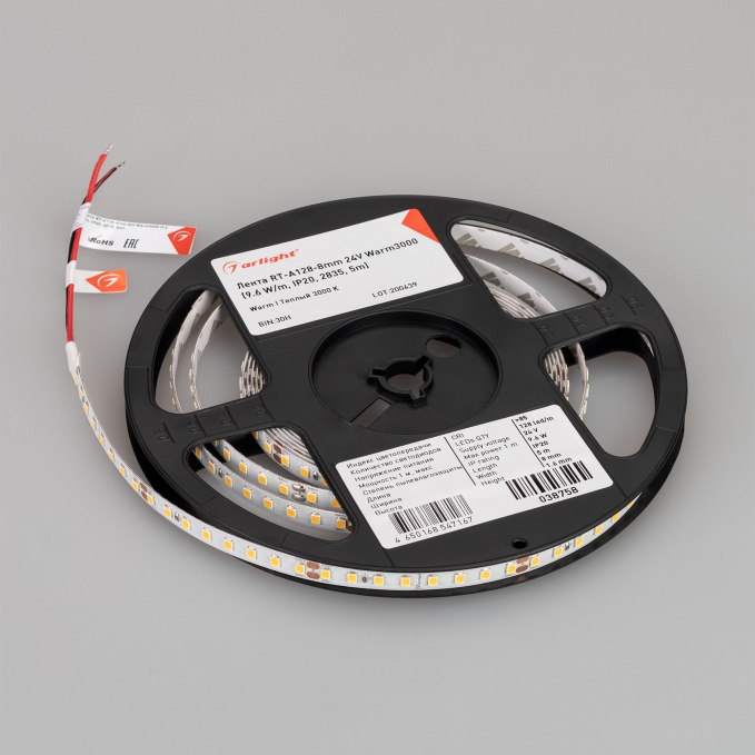 Светодиодная лента RT-A128-8mm 24V Day5000 (10 W/m, IP20, 5m), Arlight, 038756(1), изображение 2 Светодиодная лента RT-A128-8mm 24V Day5000 (10 W/m, IP20, 5m), Arlight, 038756(1), изображение 2
