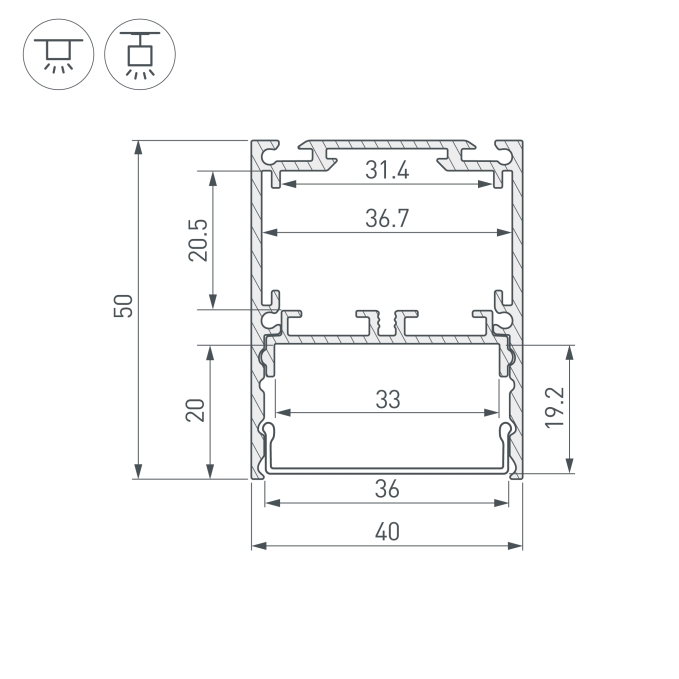Профиль SL-LINE-4050-3L-2000 ANOD, Arlight, 044666, изображение 7 Профиль SL-LINE-4050-3L-2000 ANOD, Arlight, 044666, изображение 7