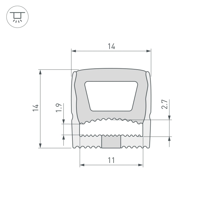 Силиконовый профиль WPH-FLEX-1414-TOP-S11-20m WHITE, Arlight, 041092, изображение 2 Силиконовый профиль WPH-FLEX-1414-TOP-S11-20m WHITE, Arlight, 041092, изображение 2