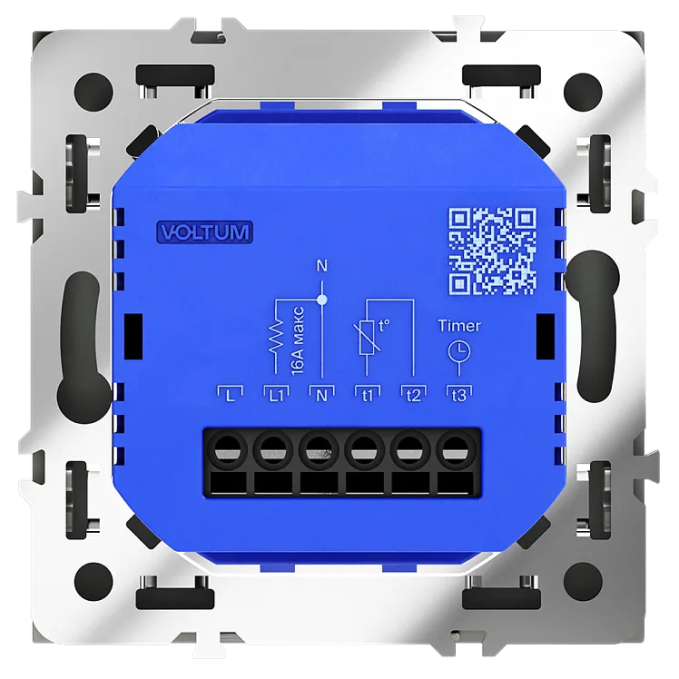 Терморегулятор электронный VOLTUM S70 с индикацией и датчиком, для теплого пола, (черный матовый), Voltum, VLS070108 Терморегулятор электронный VOLTUM S70 с индикацией и датчиком, для теплого пола, (черный матовый), Voltum, VLS070108