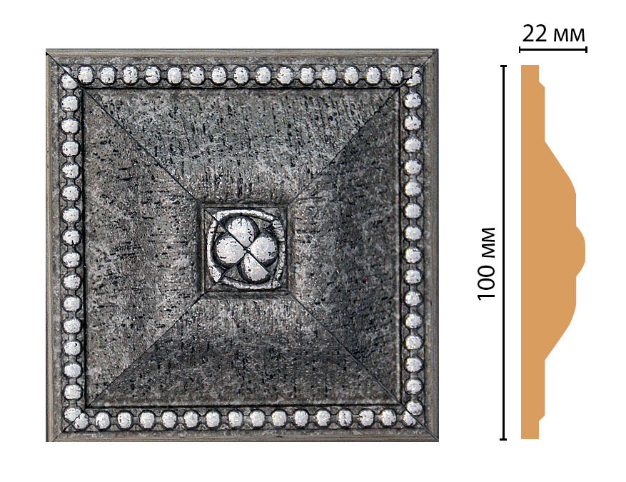 Вставка цветная Decomaster D209-44, 100x100x22 мм Вставка цветная Decomaster D209-44, 100x100x22 мм