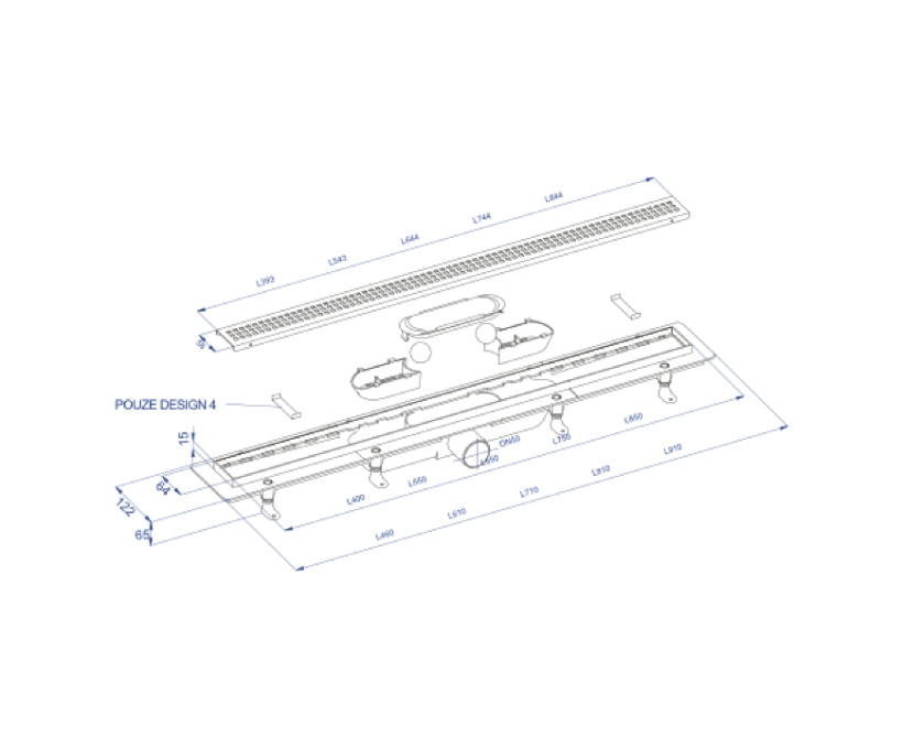 Душевой трап Plastbrno Design 1 SZA1750 75 см хром Душевой трап Plastbrno Design 1 SZA1750 75 см хром