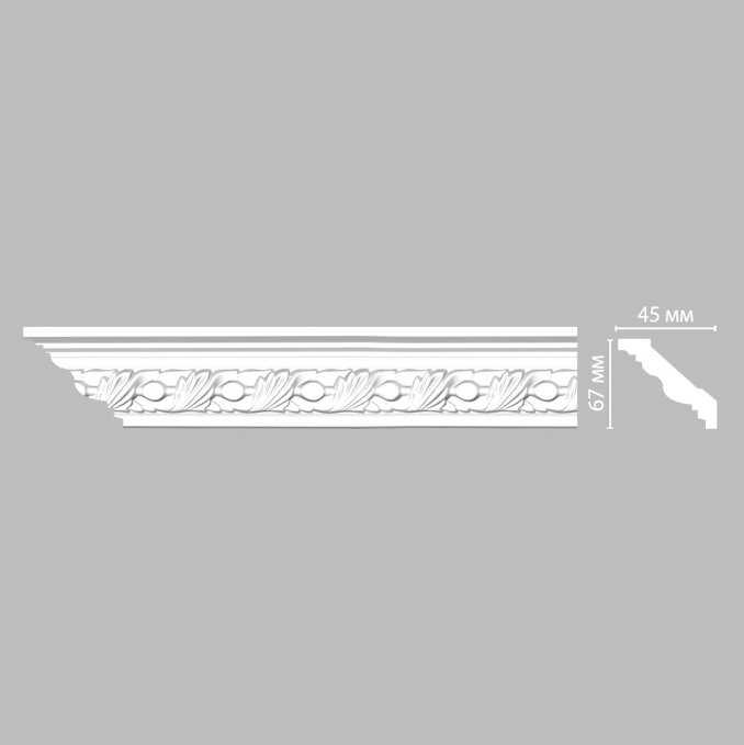 Карниз, плинтус потолочный с рисунком Decomaster 95861, 67x45x2400 мм Карниз, плинтус потолочный с рисунком Decomaster 95861, 67x45x2400 мм