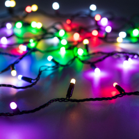Светодиодная гирлянда ARD-STRING-CLASSIC-10000-BLACK-100LED-MILK-SYNC RGB (230V, 6.5W), Arlight, 028214