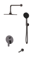 Душевой комплект со смесителем Esko Lagos Gun Metal SET7in1LGGM хром встраиваемый Душевой комплект со смесителем Esko Lagos Gun Metal SET7in1LGGM хром встраиваемый