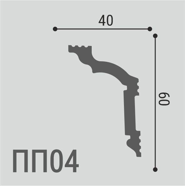 Карниз Де-Багет XPS Polymer ПП 04 60/40 Карниз Де-Багет XPS Polymer ПП 04 60/40