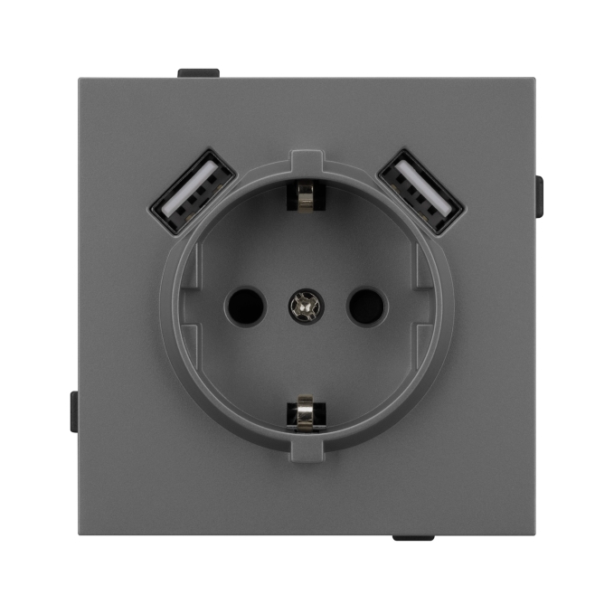 Механизм розетки с USB зарядкой SCT-TENDO-MUAA-SFPL-GR (230V, 16A), Arlight, 054605, изображение 3 Механизм розетки с USB зарядкой SCT-TENDO-MUAA-SFPL-GR (230V, 16A), Arlight, 054605, изображение 3