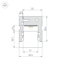 Профиль ARH-FLOOR27-H28-2000 ANOD, Arlight, 038356