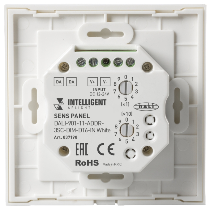 INTELLIGENT ARLIGHT Сенсорная панель DALI-901-11-ADDR-3SC-DIM-DT6-IN White (BUS), Arlight, 037190, изображение 2 INTELLIGENT ARLIGHT Сенсорная панель DALI-901-11-ADDR-3SC-DIM-DT6-IN White (BUS), Arlight, 037190, изображение 2