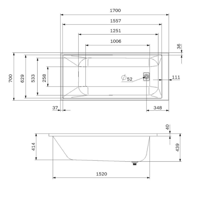 Ванна акриловая AM.PM Libre W60A-170-070W-A Ванна акриловая AM.PM Libre W60A-170-070W-A