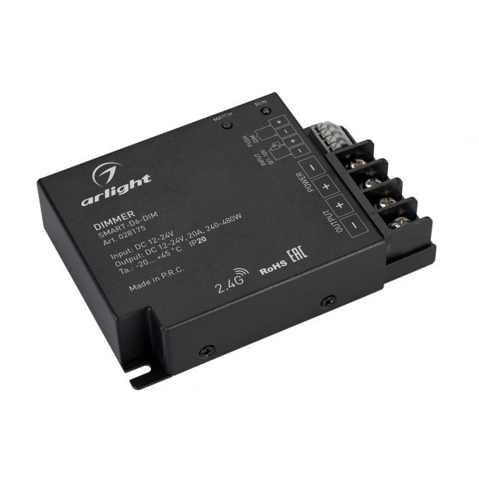 Диммер SMART-D6-DIM (12-24V, 1x20A, 2.4G), Arlight, 028175, изображение 1 Диммер SMART-D6-DIM (12-24V, 1x20A, 2.4G), Arlight, 028175, изображение 1