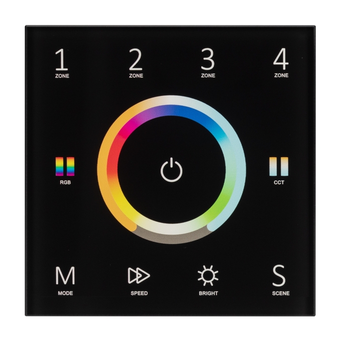 Панель Sens SMART-P67-MULTI Black (230V, 4 зоны, 2.4G), Arlight, 028322, изображение 2 Панель Sens SMART-P67-MULTI Black (230V, 4 зоны, 2.4G), Arlight, 028322, изображение 2